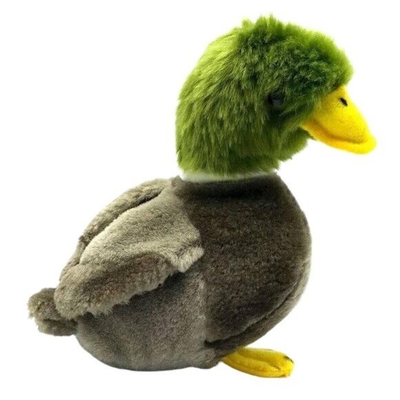 Ark Toys Realistic Mallard Duck Plush Gray Green 6" Premier Collect Yellow Feet - Picture 4 of 10